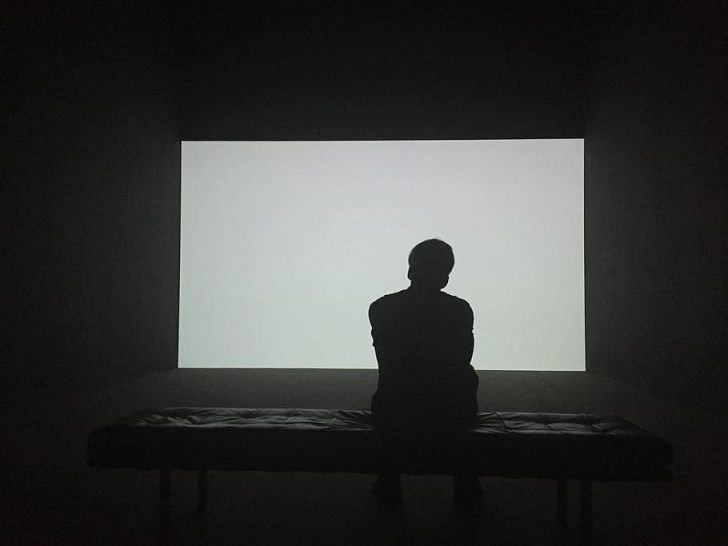 Projector in dark room